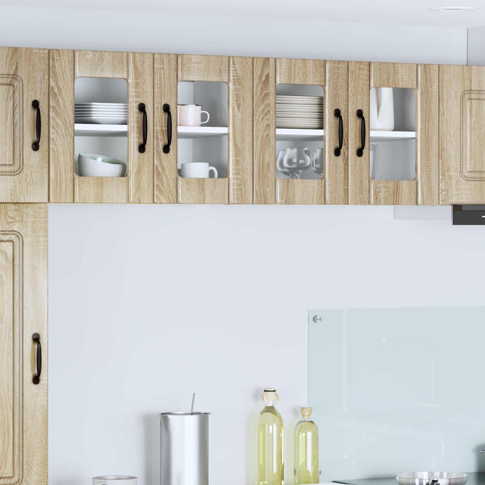 Wandglas-Schrank LUCCA 2 pcs Sonoma-Eiche 60 x 31 x 40 cm