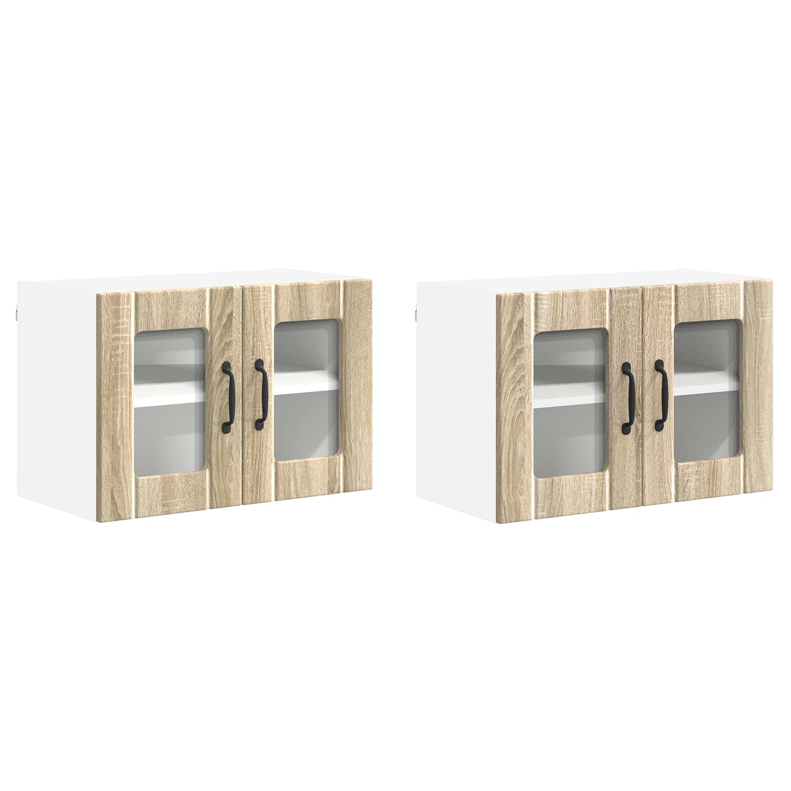 Wandglas-Schrank LUCCA 2 pcs Sonoma-Eiche 60 x 31 x 40 cm