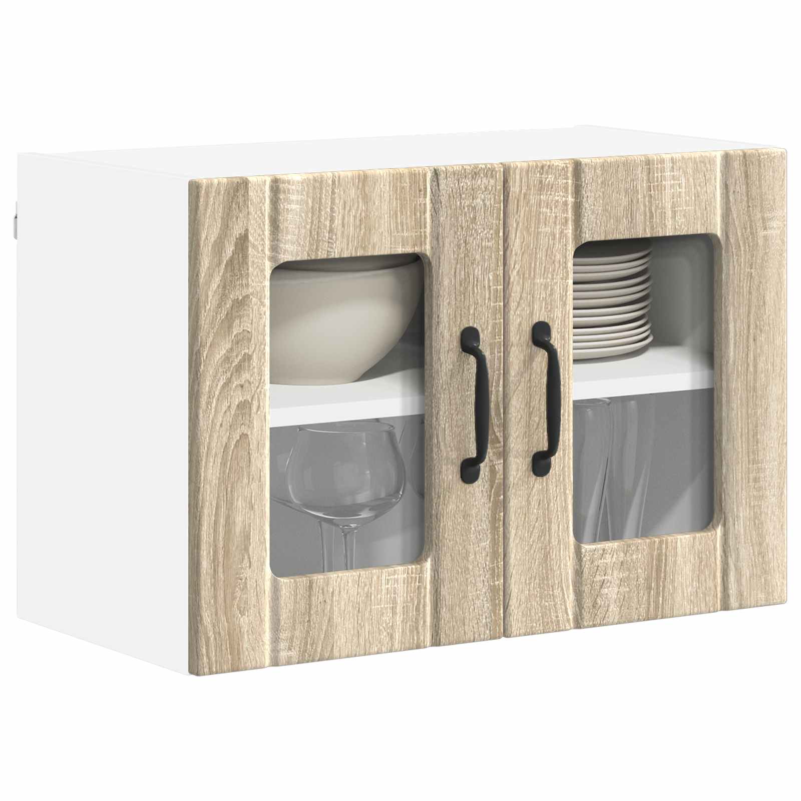 Wandglas-Schrank LUCCA 2 pcs Sonoma-Eiche 60 x 31 x 40 cm