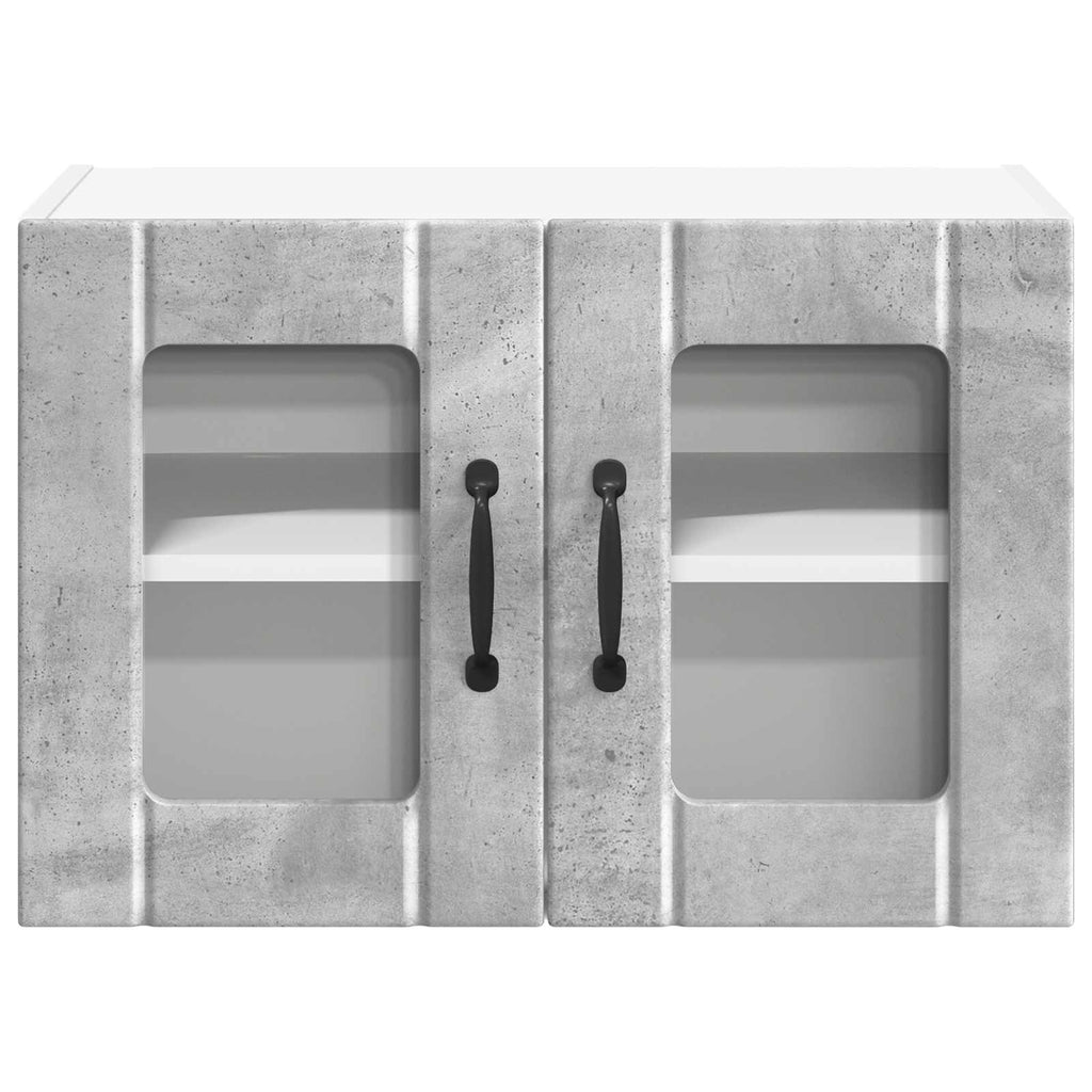Wandglas-Schrank LUCCA 2 pcs Betongrau 60 x 31 x 40 cm