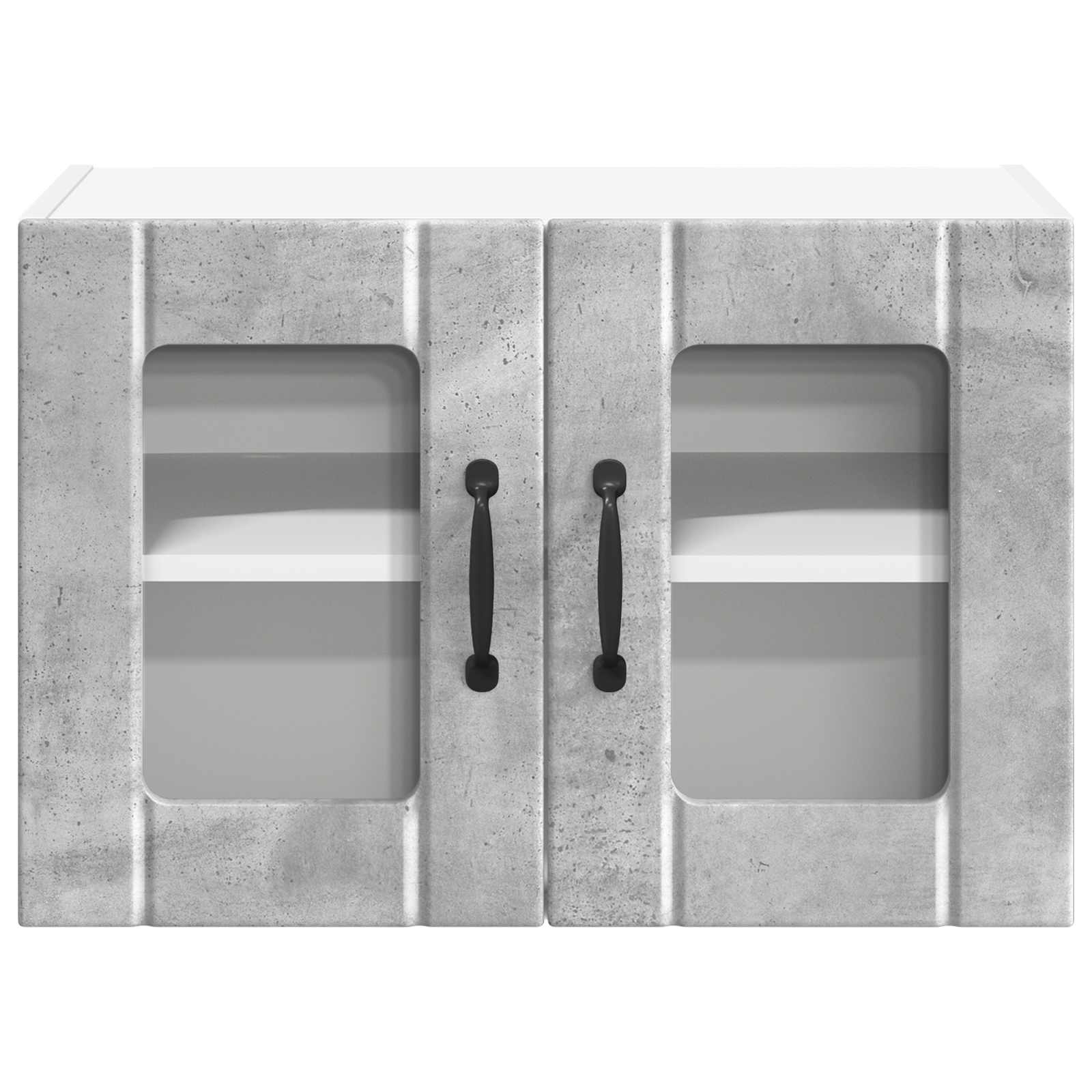 Wandglas-Schrank LUCCA 2 pcs Betongrau 60 x 31 x 40 cm