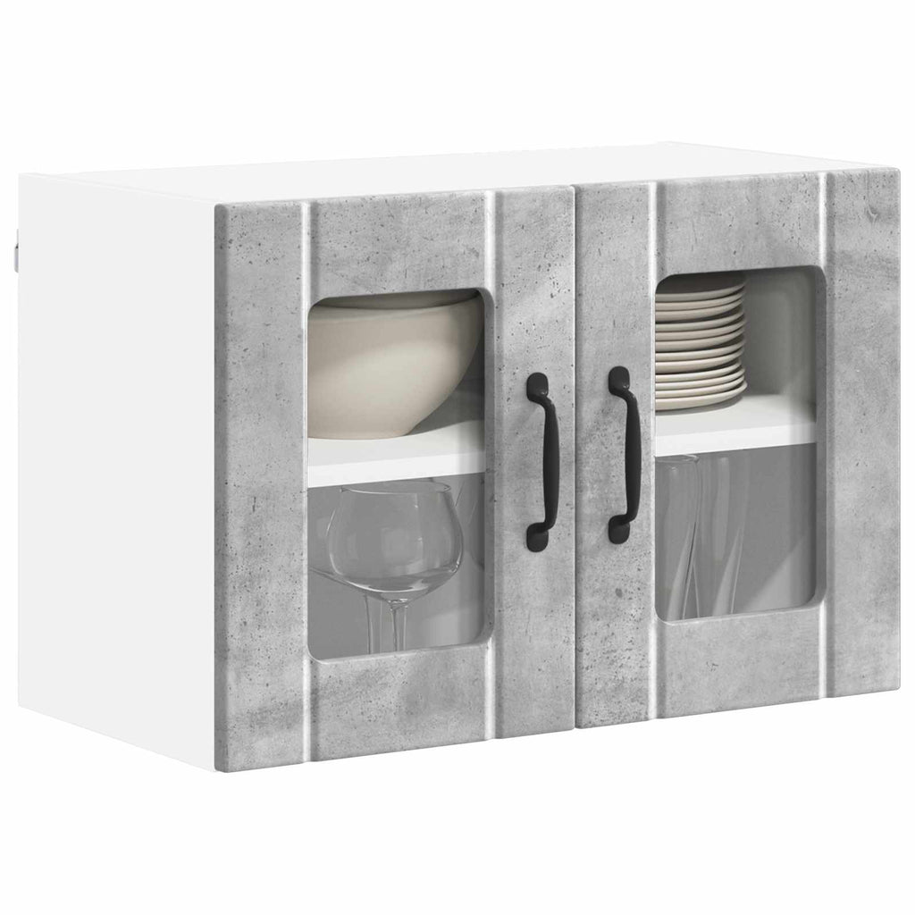 Wandglas-Schrank LUCCA 2 pcs Betongrau 60 x 31 x 40 cm