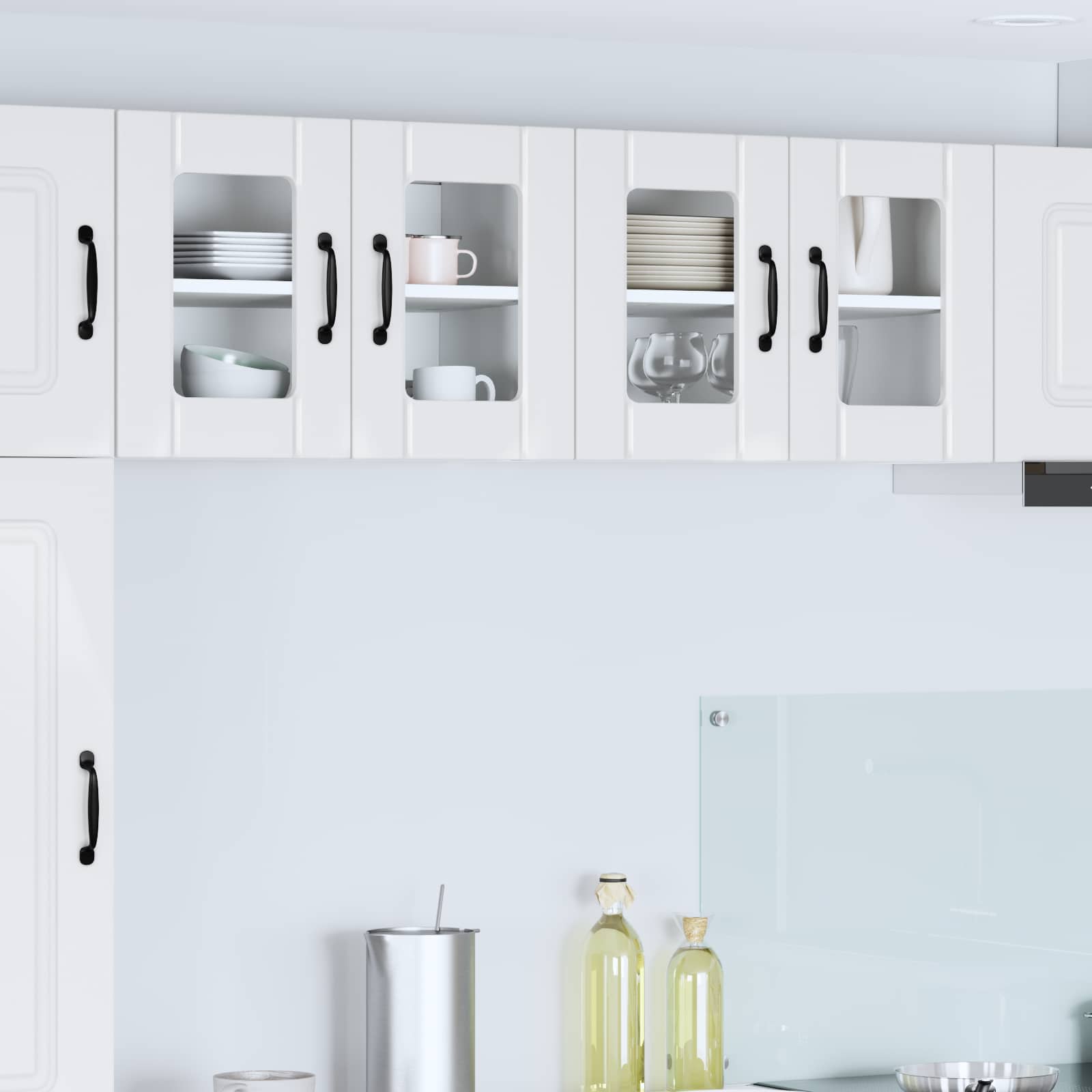 Wandglas-Schrank LUCCA 2 pcs Hochglanz Weiß 60 x 31 x 40 cm