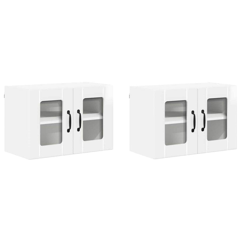 Wandglas-Schrank LUCCA 2 pcs Hochglanz Weiß 60 x 31 x 40 cm