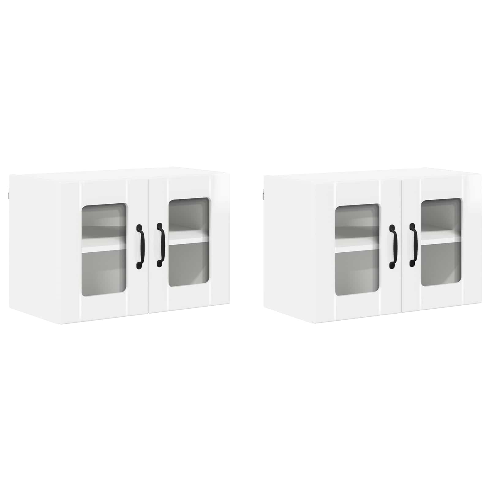 Wandglas-Schrank LUCCA 2 pcs Hochglanz Weiß 60 x 31 x 40 cm