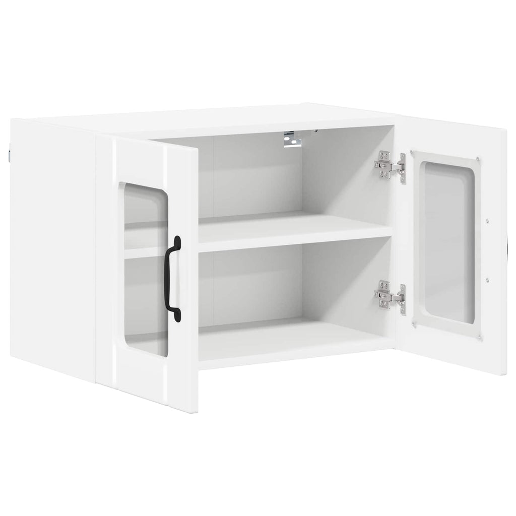 Wandglas-Schrank LUCCA 2 pcs Hochglanz Weiß 60 x 31 x 40 cm
