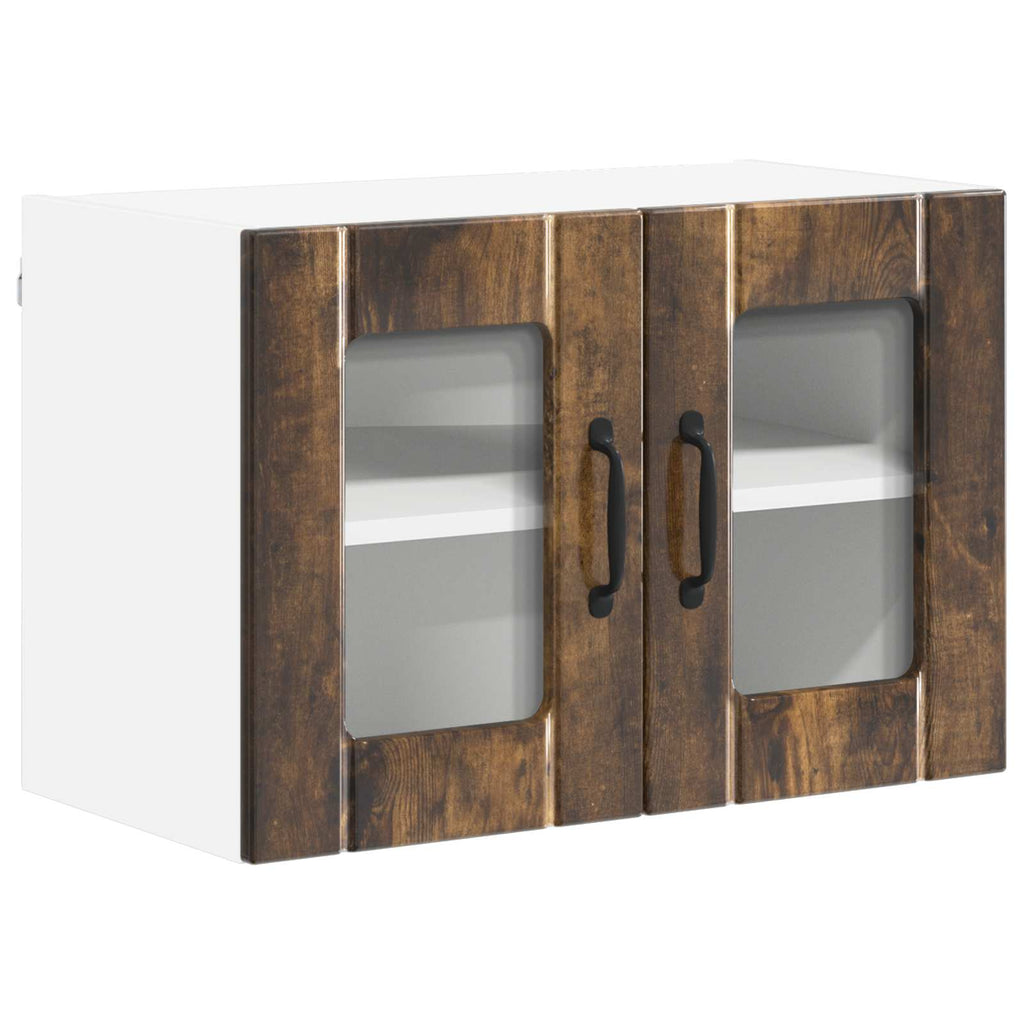 Wandglas-Schrank LUCCA 2 pcs Geräucherte Eiche 60 x 31 x 40 cm