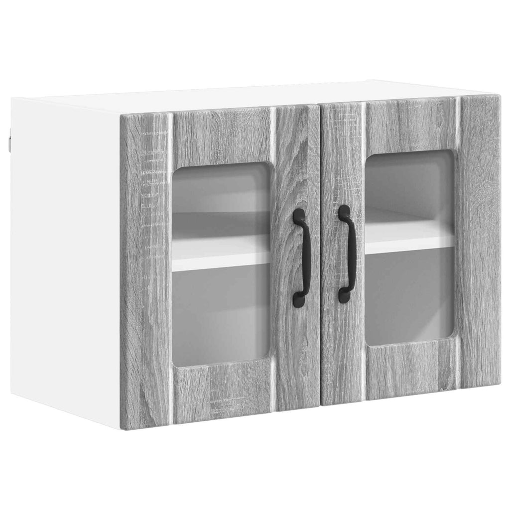 Wandglas-Schrank LUCCA 2 pcs Graues Sonoma 60 x 31 x 40 cm