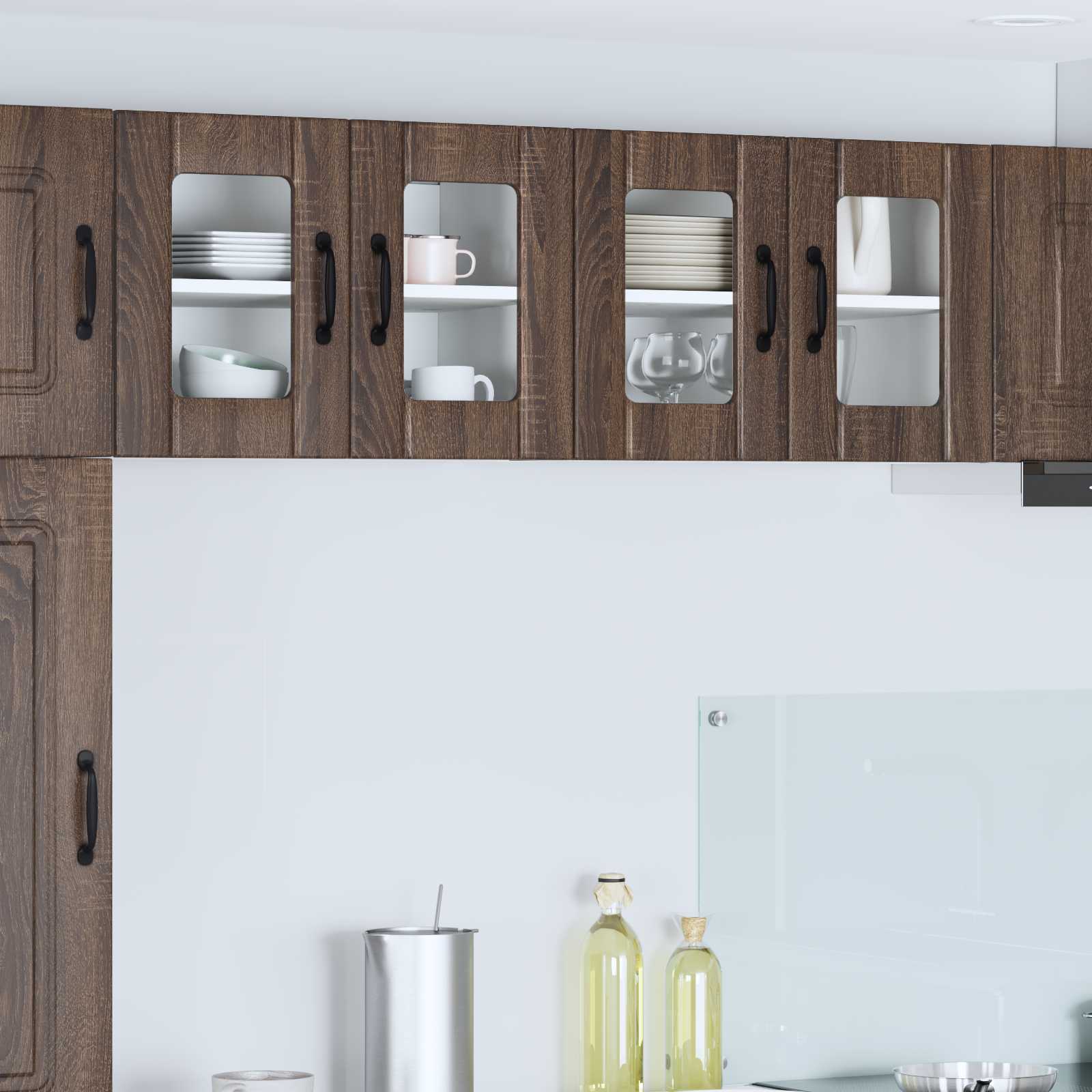 Wandglas-Schrank LUCCA 2 pcs Brauneiche 60 x 31 x 40 cm
