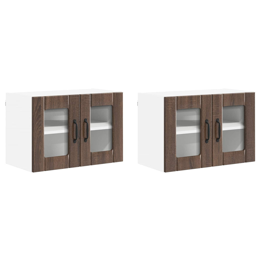 Wandglas-Schrank LUCCA 2 pcs Brauneiche 60 x 31 x 40 cm