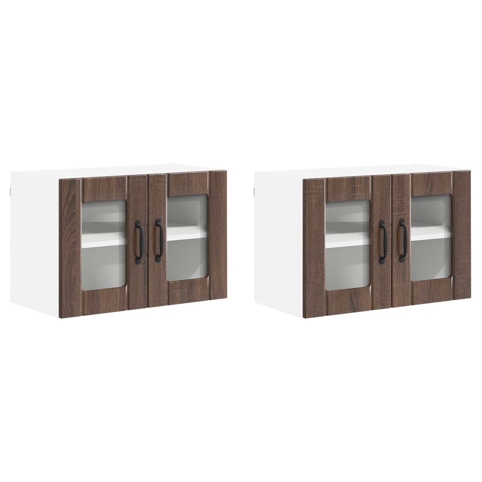 Wandglas-Schrank LUCCA 2 pcs Brauneiche 60 x 31 x 40 cm