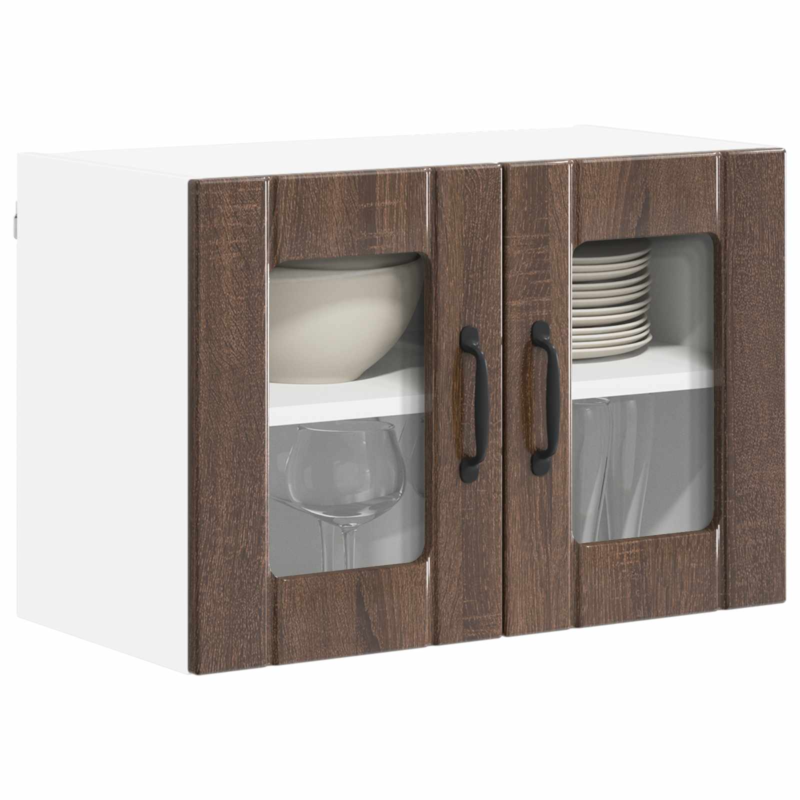 Wandglas-Schrank LUCCA 2 pcs Brauneiche 60 x 31 x 40 cm
