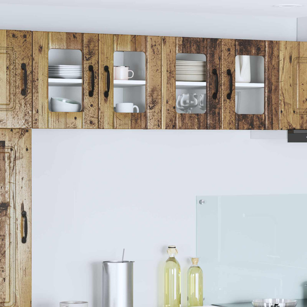 Wandglas-Schrank LUCCA 2 pcs Altholz 60 x 31 x 40 cm
