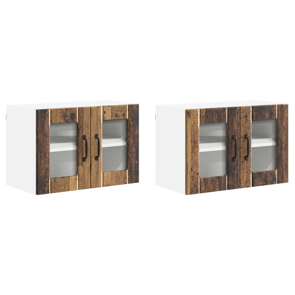 Wandglas-Schrank LUCCA 2 pcs Altholz 60 x 31 x 40 cm