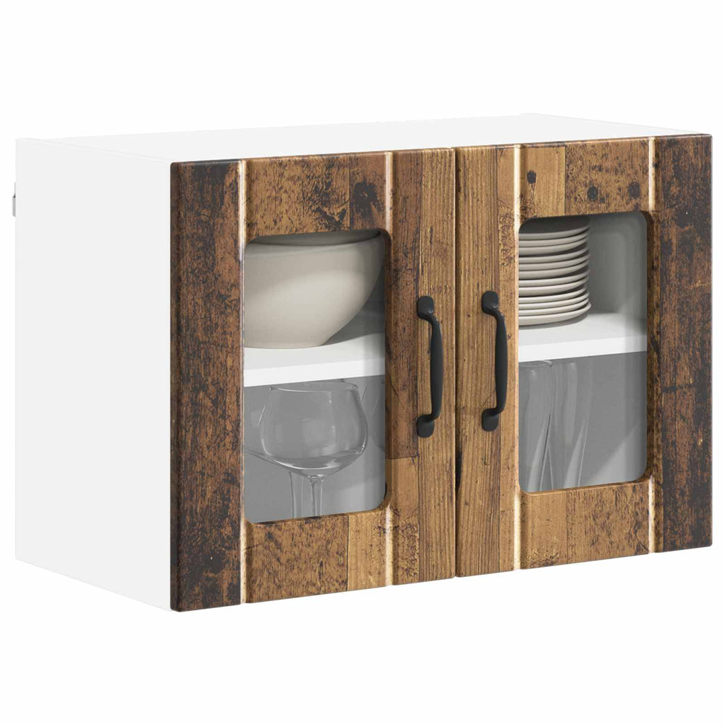 Wandglas-Schrank LUCCA 2 pcs Altholz 60 x 31 x 40 cm