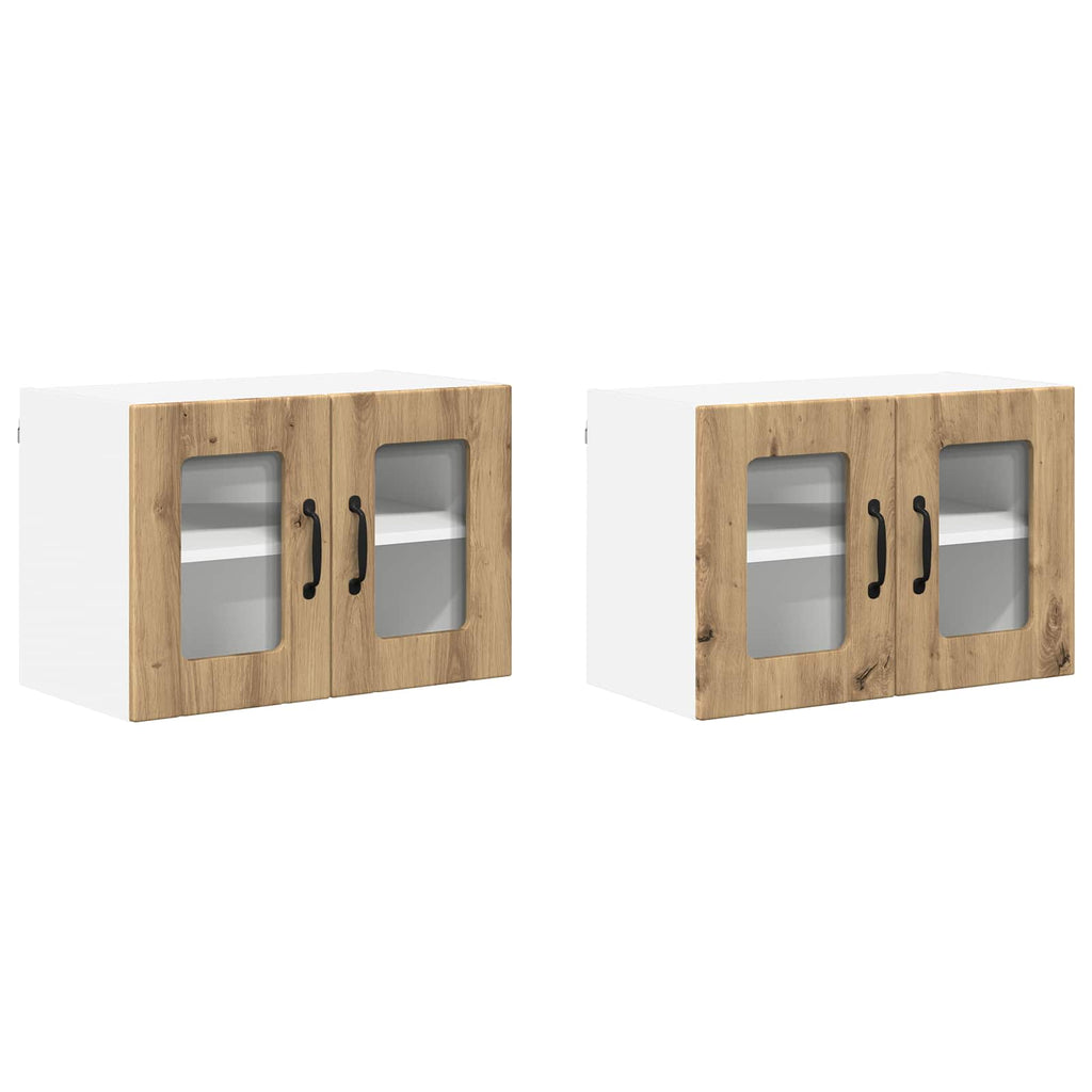 Wandglas-Schrank LUCCA 2 pcs Artisan-Eiche 60 x 31 x 40 cm