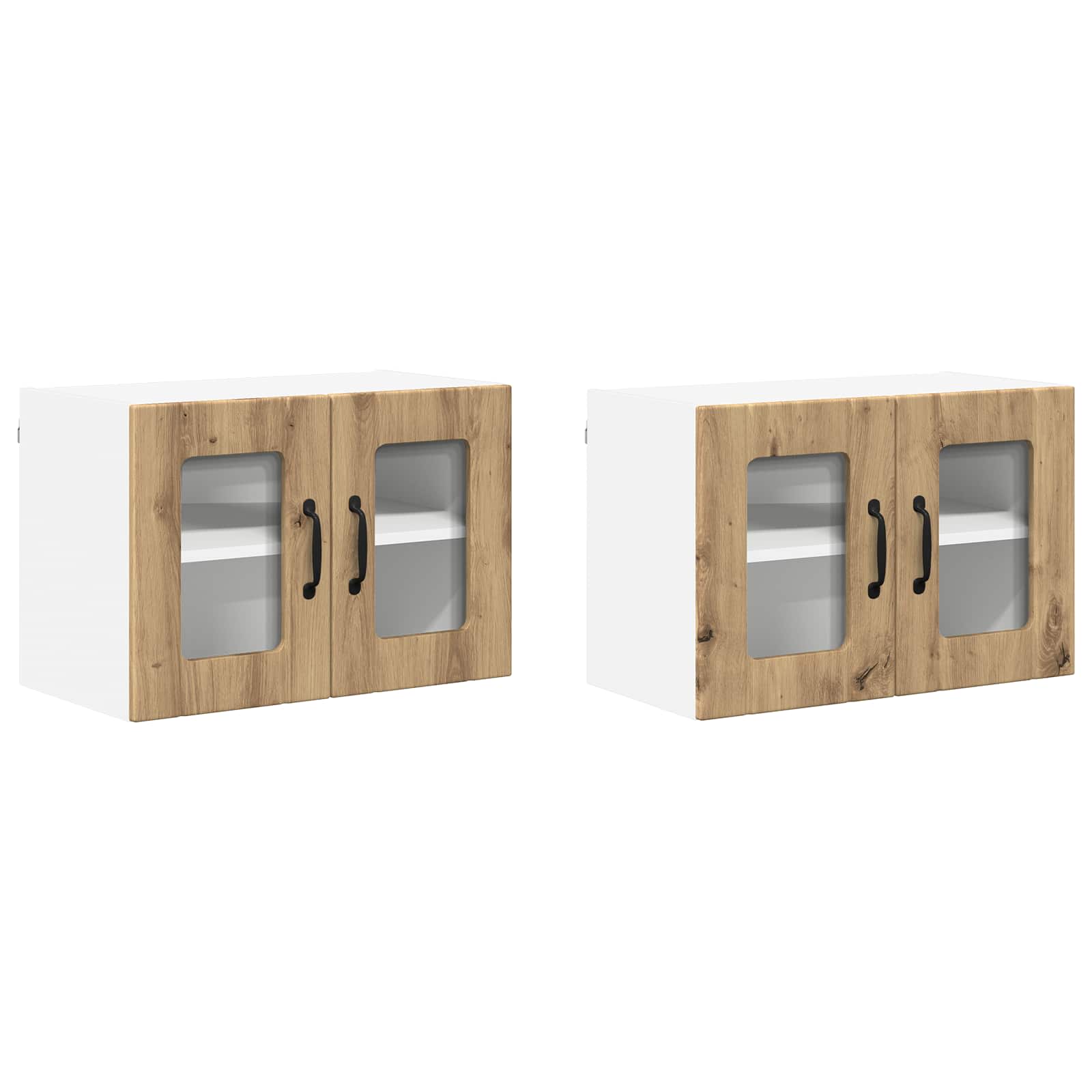 Wandglas-Schrank LUCCA 2 pcs Artisan-Eiche 60 x 31 x 40 cm