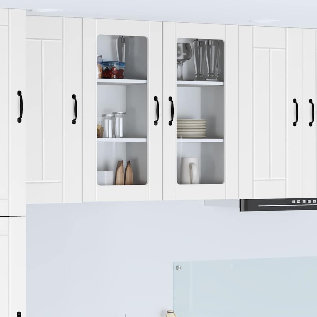 Wandglas-Schrank LUCCA 2 pcs Weiß 40 x 31 x 80 cm Holzwerkstoff