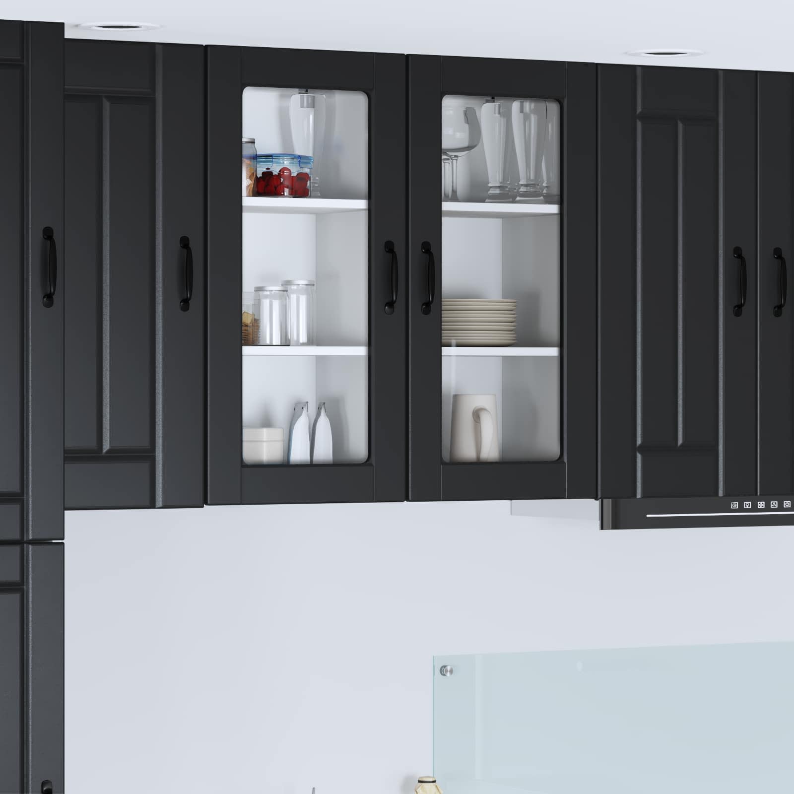 Wandglas-Schrank LUCCA Schwarz 40 x 31 x 80 cm Holzwerkstoff