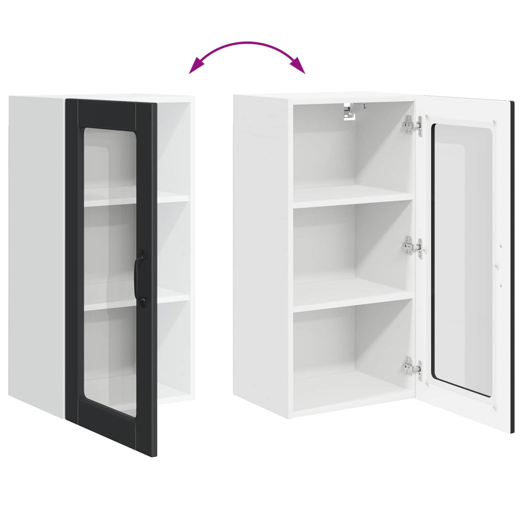 Wandglas-Schrank LUCCA Schwarz 40 x 31 x 80 cm Holzwerkstoff