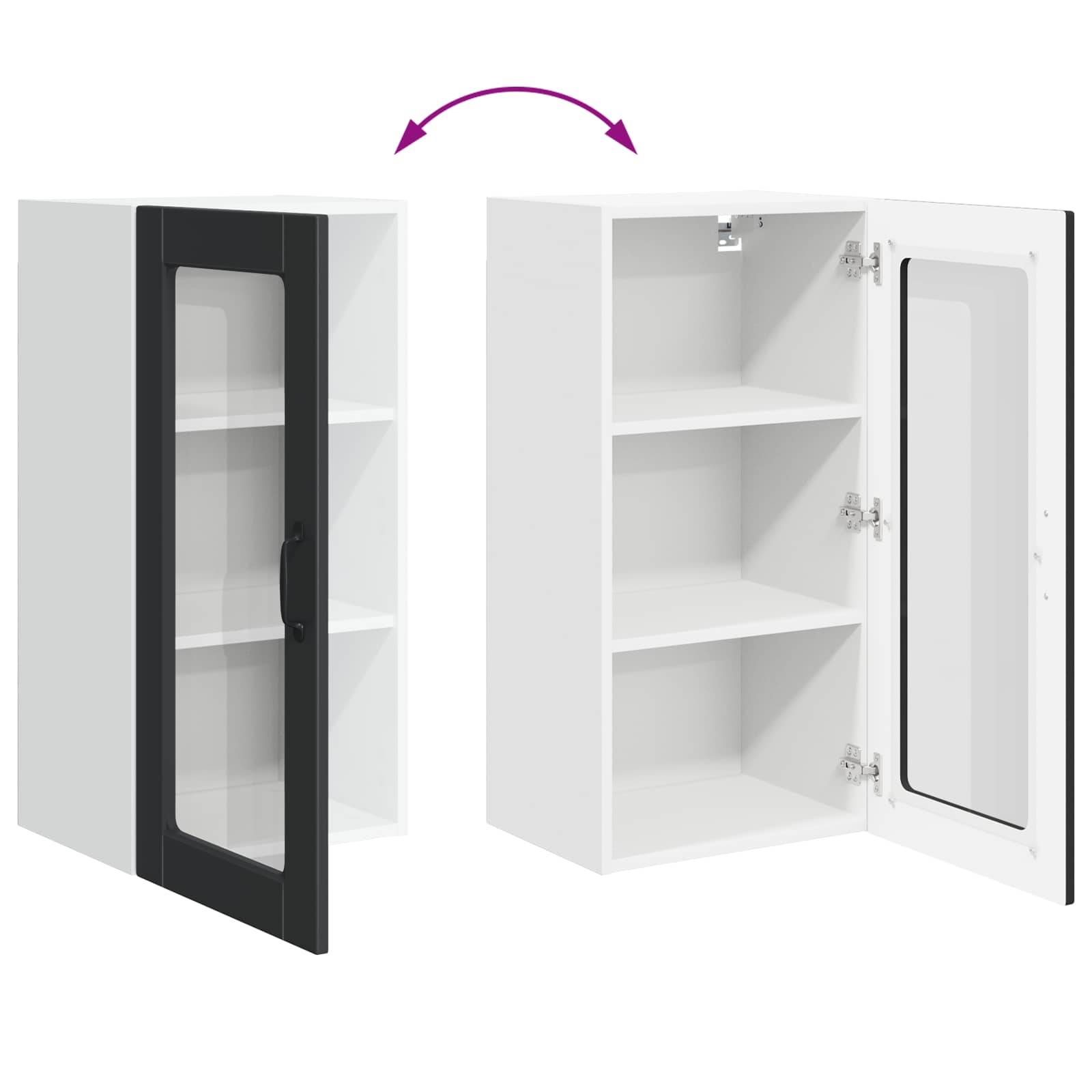 Wandglas-Schrank LUCCA Schwarz 40 x 31 x 80 cm Holzwerkstoff