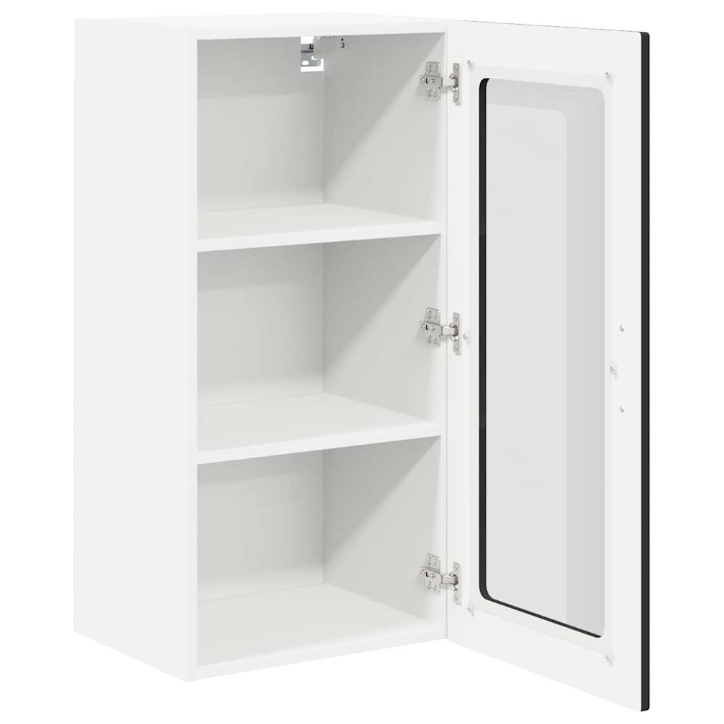 Wandglas-Schrank LUCCA 2 pcs Schwarz 40 x 31 x 80 cm