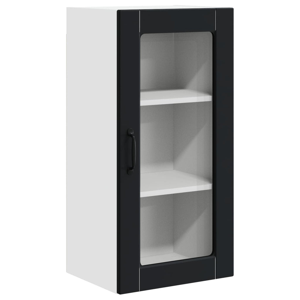 Wandglas-Schrank LUCCA 2 pcs Schwarz 40 x 31 x 80 cm