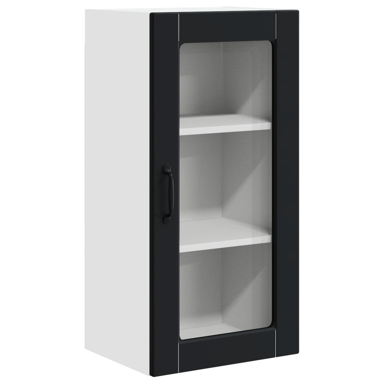 Wandglas-Schrank LUCCA 2 pcs Schwarz 40 x 31 x 80 cm