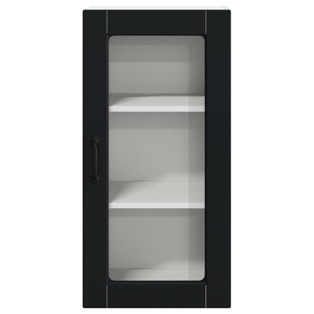 Wandglas-Schrank LUCCA 2 pcs Schwarz 40 x 31 x 80 cm
