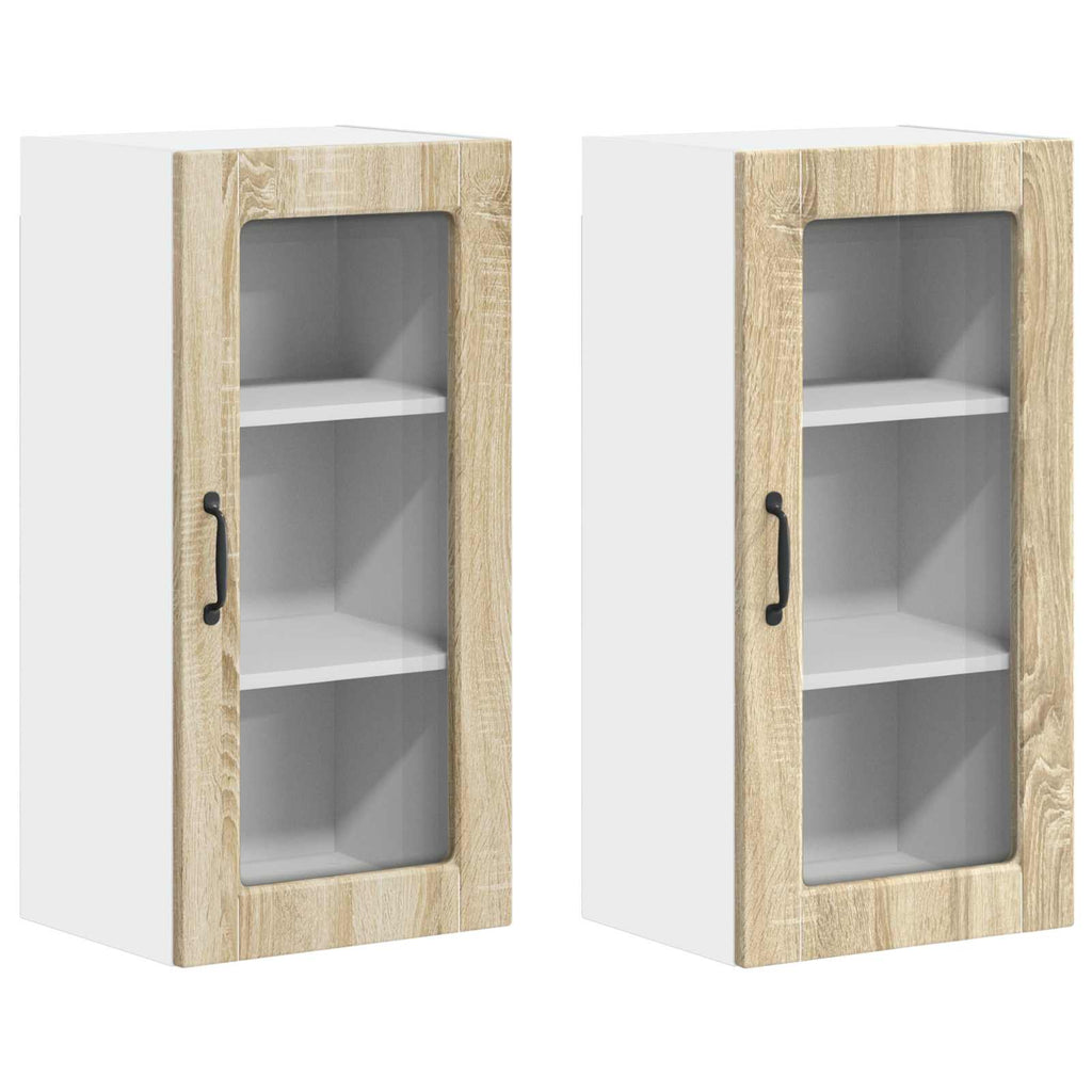 Wandglas-Schrank LUCCA 2 pcs Sonoma-Eiche 40 x 31 x 80 cm