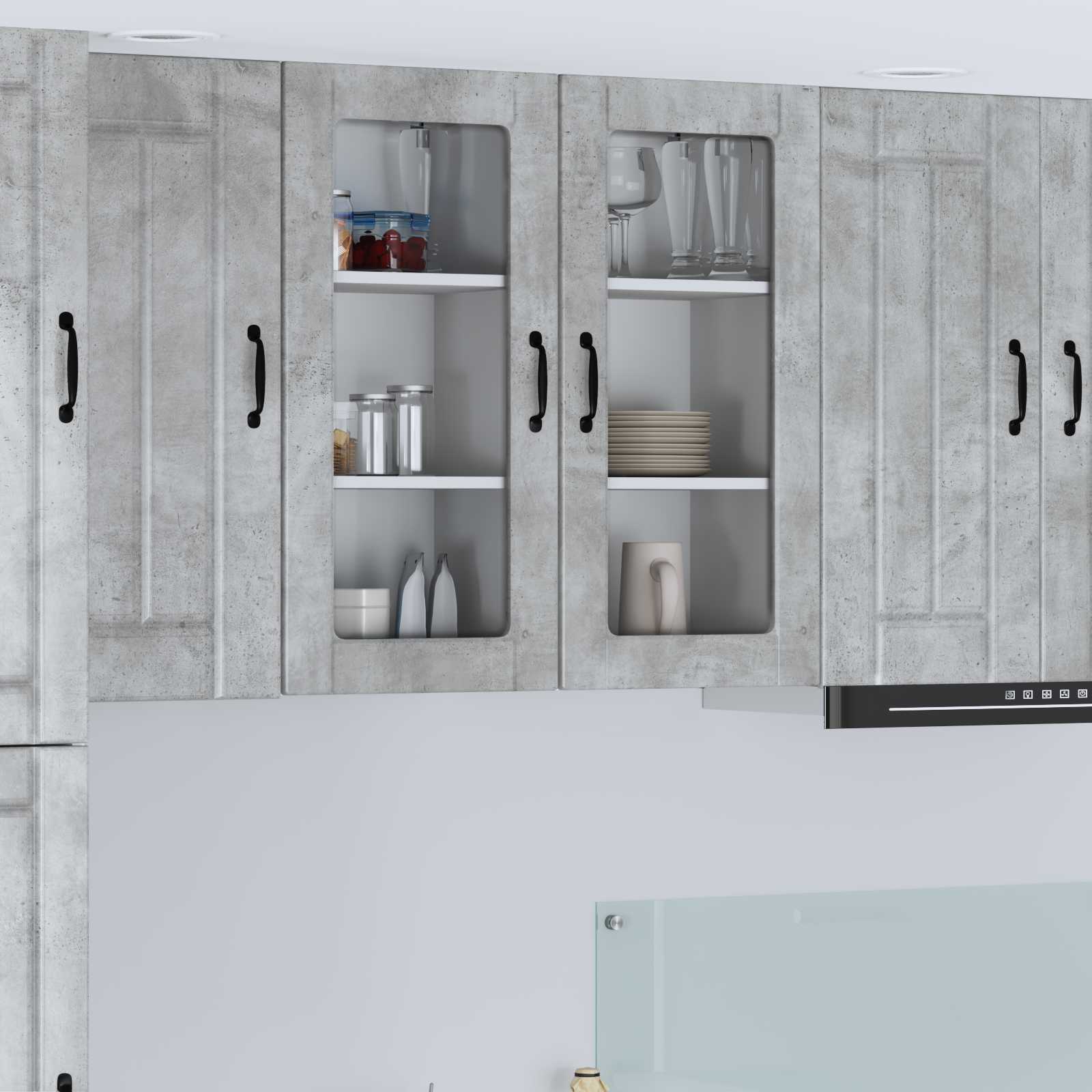 Wandglas-Schrank LUCCA Betongrau 40 x 31 x 80 cm Holzwerkstoff