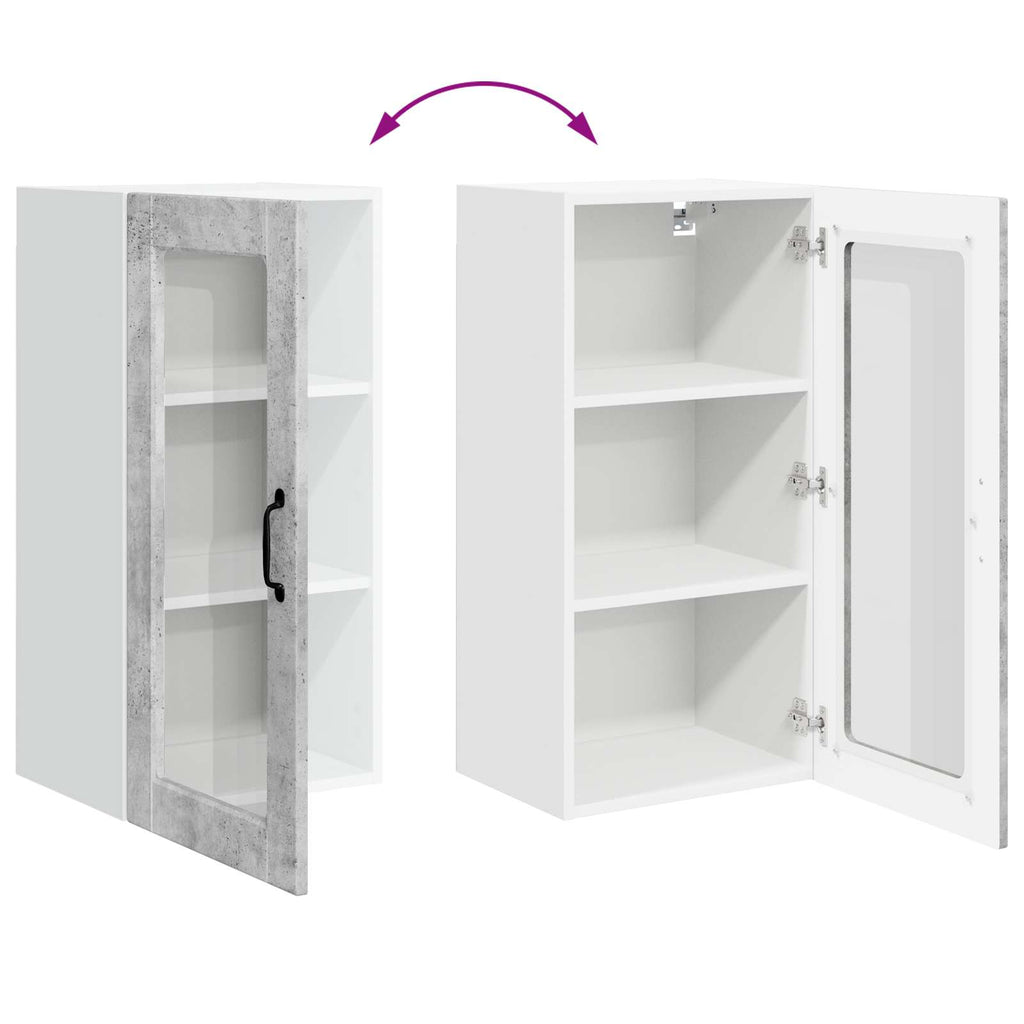 Wandglas-Schrank LUCCA Betongrau 40 x 31 x 80 cm Holzwerkstoff