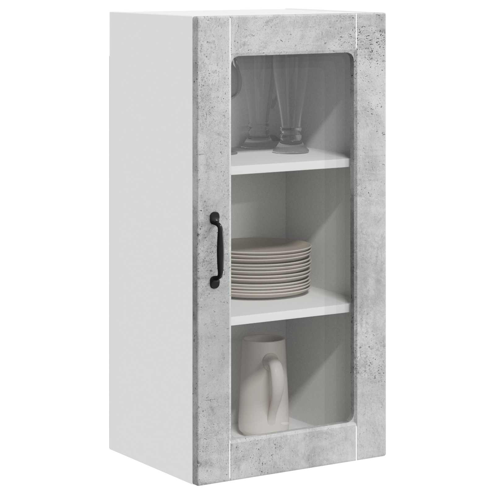 Wandglas-Schrank LUCCA Betongrau 40 x 31 x 80 cm Holzwerkstoff