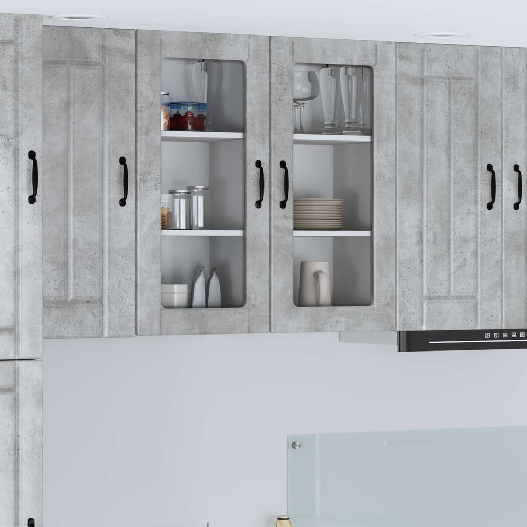 Wandglas-Schrank LUCCA 2 pcs Betongrau 40 x 31 x 80 cm