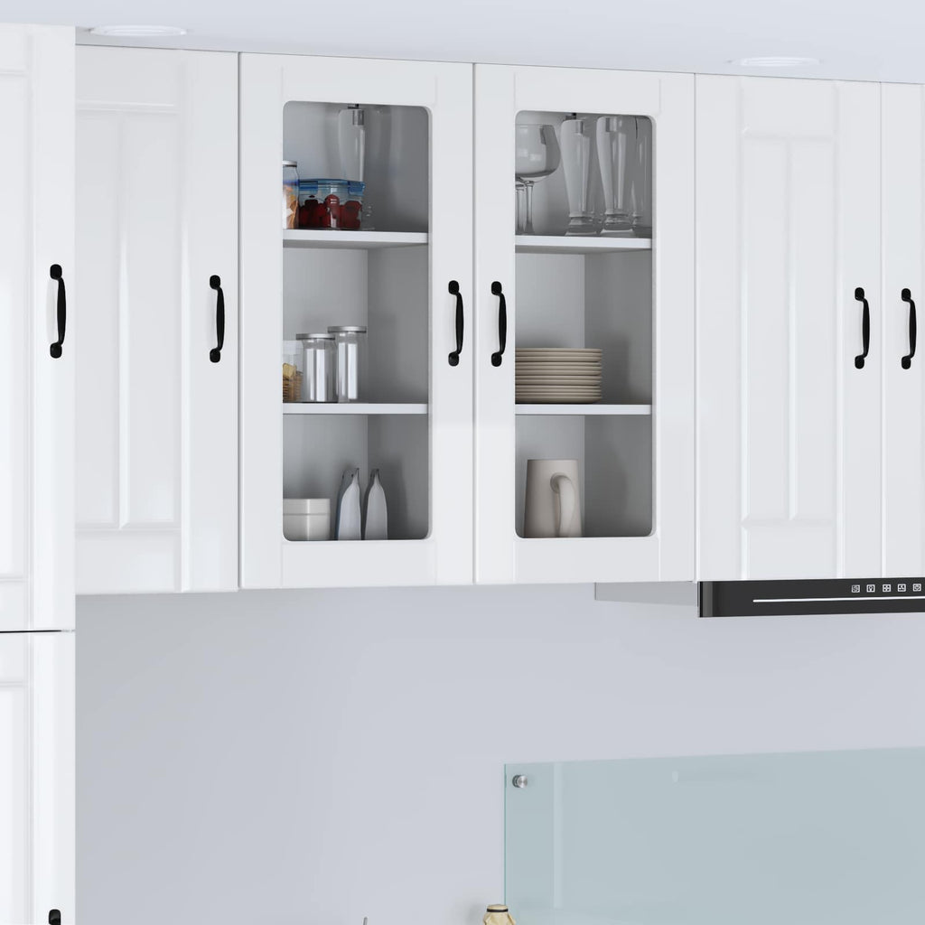 Wandglas-Schrank LUCCA Hochglanz Weiß 40 x 31 x 80 cm