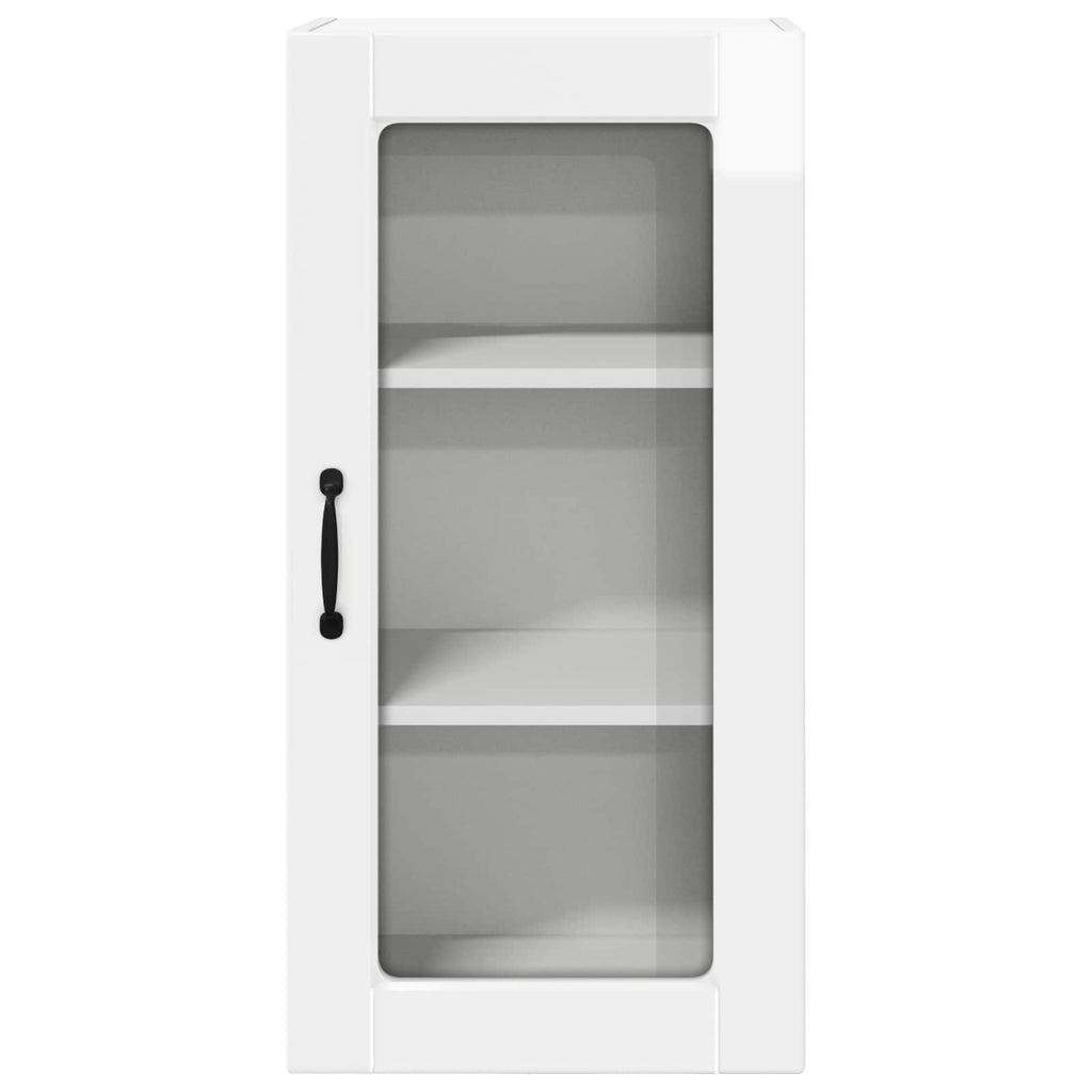 Wandglas-Schrank LUCCA Hochglanz Weiß 40 x 31 x 80 cm