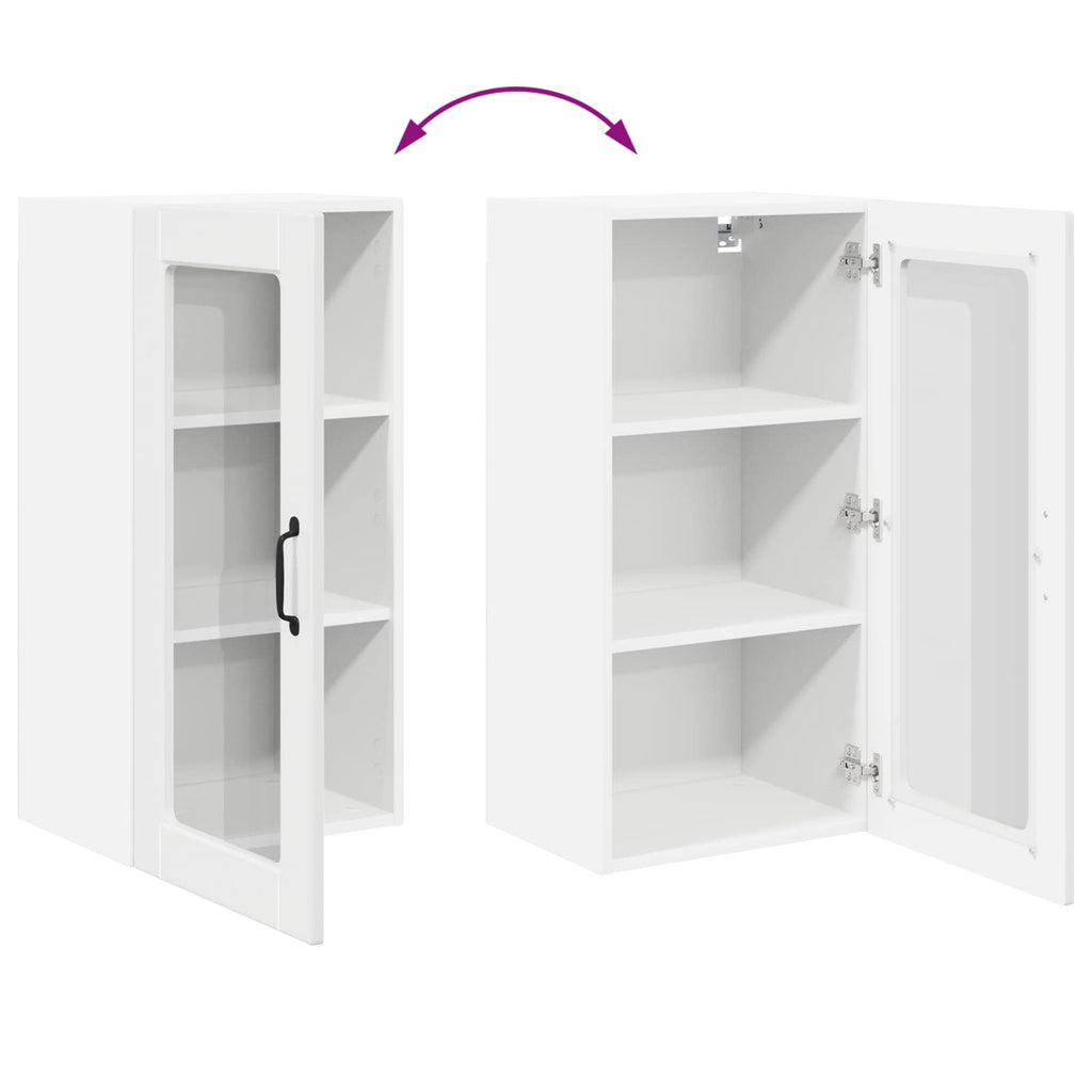 Wandglas-Schrank LUCCA Hochglanz Weiß 40 x 31 x 80 cm