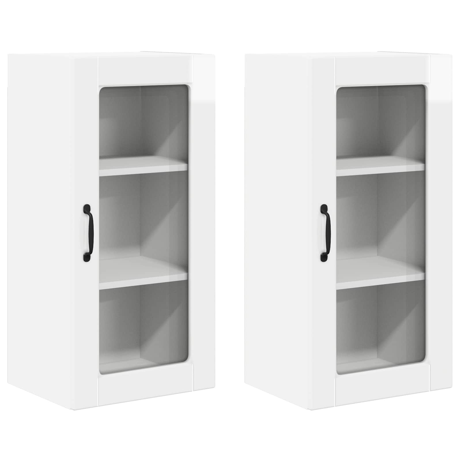 Wandglas-Schrank LUCCA 2 pcs Hochglanz Weiß 40 x 31 x 80 cm