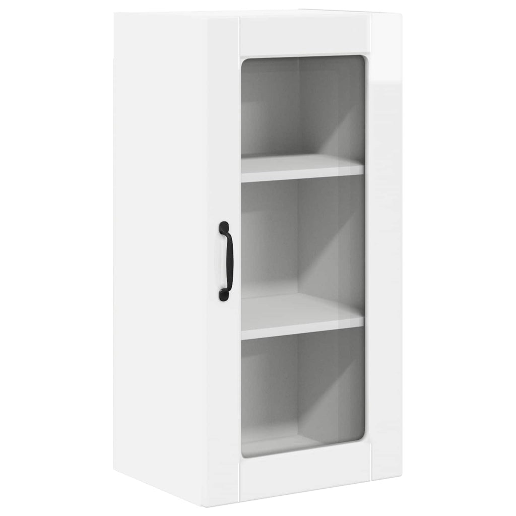 Wandglas-Schrank LUCCA 2 pcs Hochglanz Weiß 40 x 31 x 80 cm