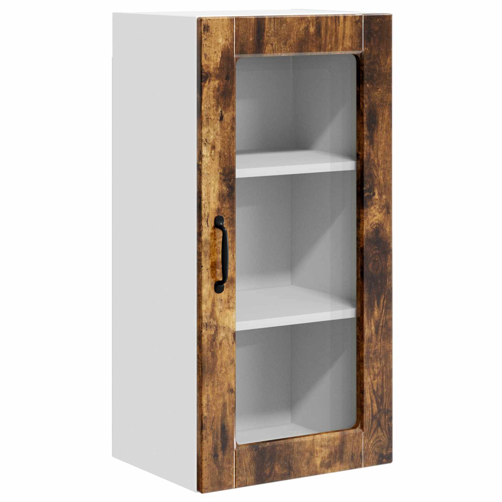 Wandglas-Schrank LUCCA Geräucherte Eiche 40 x 31 x 80 cm