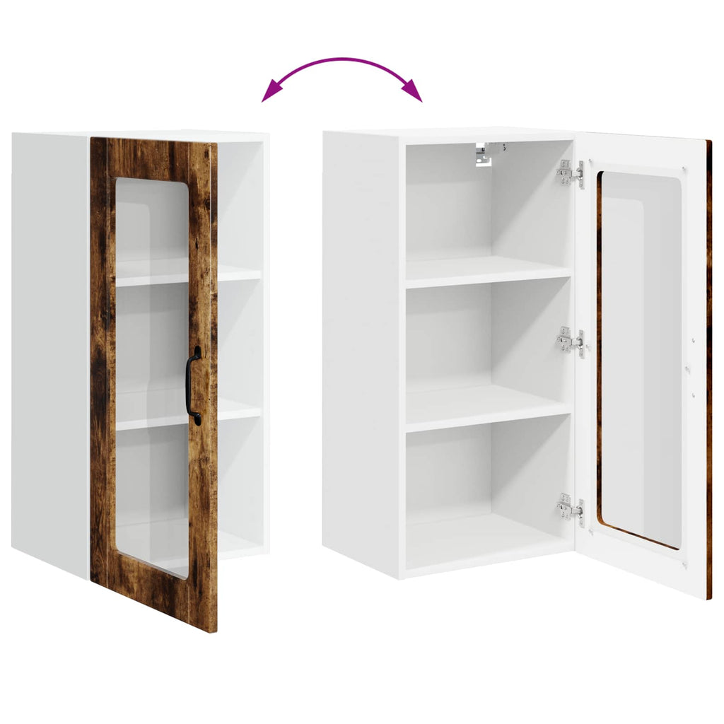 Wandglas-Schrank LUCCA Geräucherte Eiche 40 x 31 x 80 cm