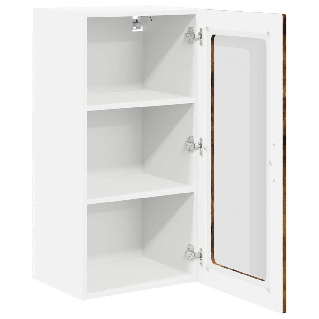 Wandglas-Schrank LUCCA 2 pcs Geräucherte Eiche 40 x 31 x 80 cm