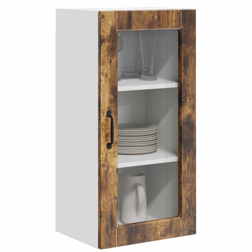 Wandglas-Schrank LUCCA 2 pcs Geräucherte Eiche 40 x 31 x 80 cm