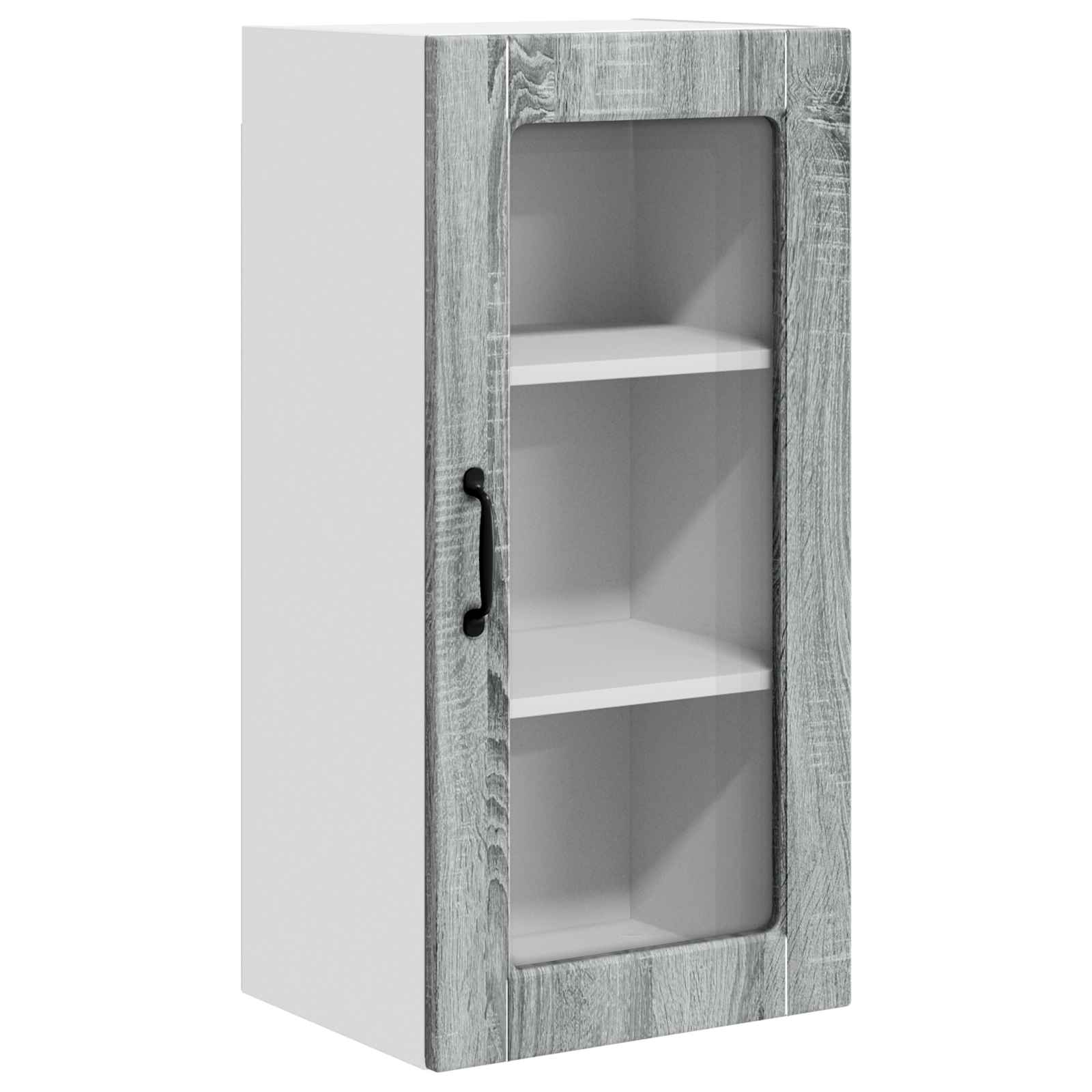 Wandglas-Schrank LUCCA 2 pcs Graues Sonoma 40 x 31 x 80 cm