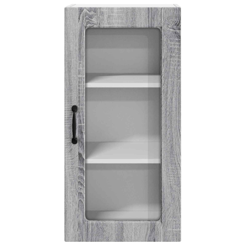 Wandglas-Schrank LUCCA 2 pcs Graues Sonoma 40 x 31 x 80 cm