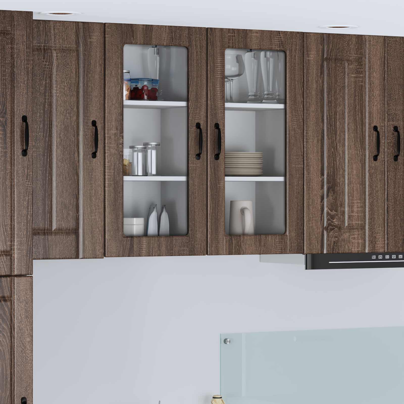 Wandglas-Schrank LUCCA Brauneiche 40 x 31 x 80 cm Holzwerkstoff