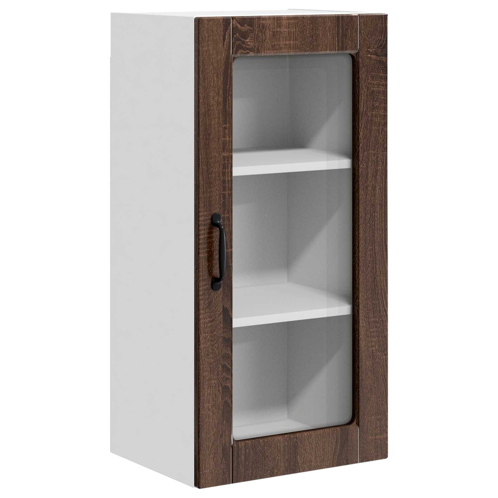 Wandglas-Schrank LUCCA Brauneiche 40 x 31 x 80 cm Holzwerkstoff