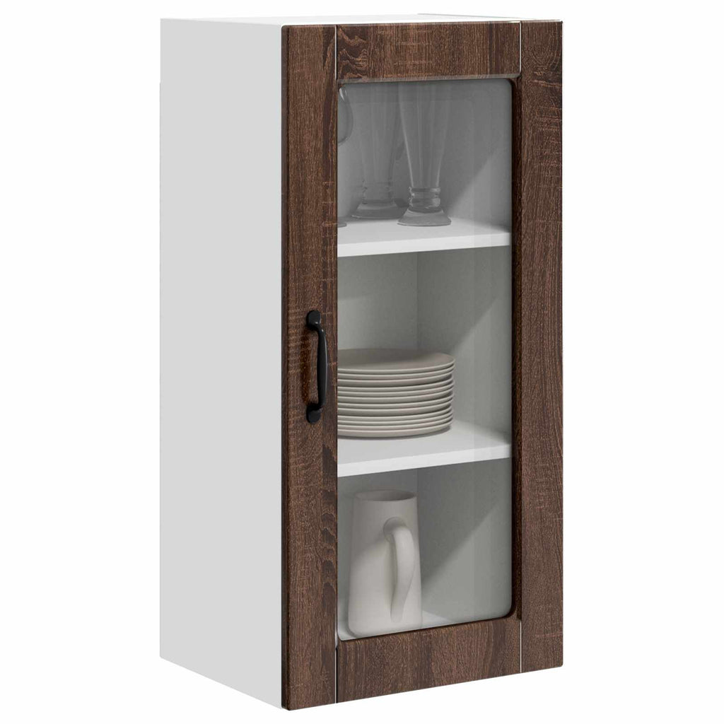 Wandglas-Schrank LUCCA Brauneiche 40 x 31 x 80 cm Holzwerkstoff