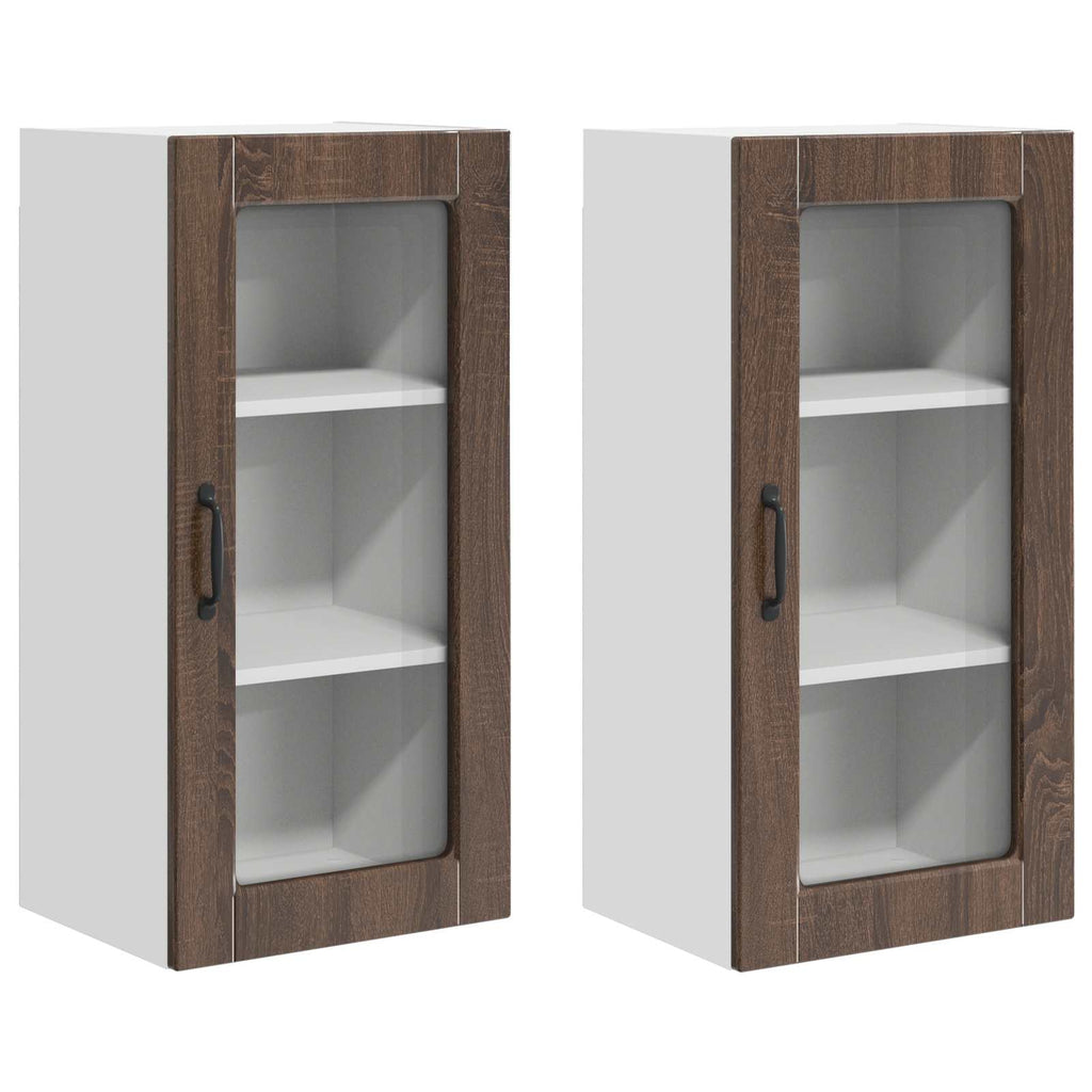 Wandglas-Schrank LUCCA 2 pcs Brauneiche 40 x 31 x 80 cm