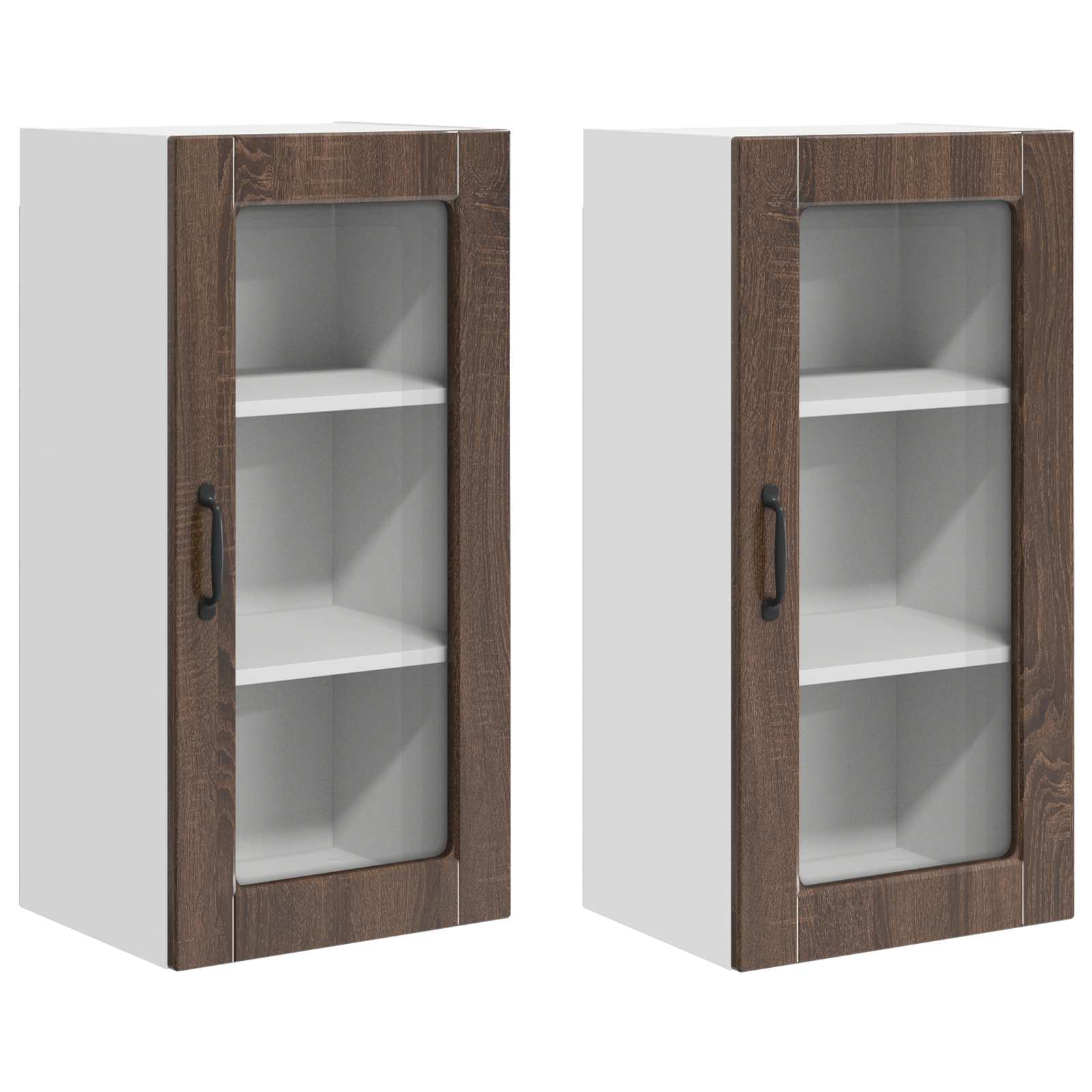Wandglas-Schrank LUCCA 2 pcs Brauneiche 40 x 31 x 80 cm